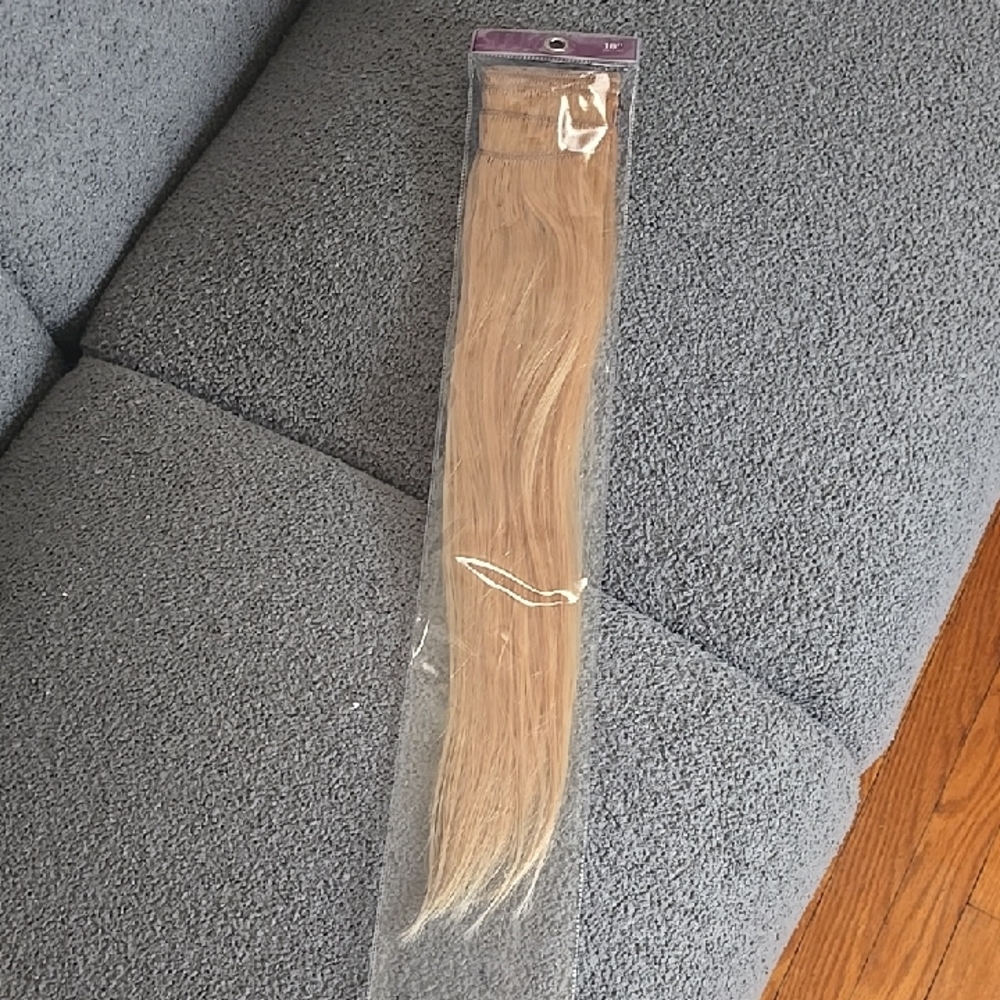 SALLY BEAUTY SATIN STRANDS 18 INCH HUMAN HAIR BLONDE HAIR EXTENSIONS